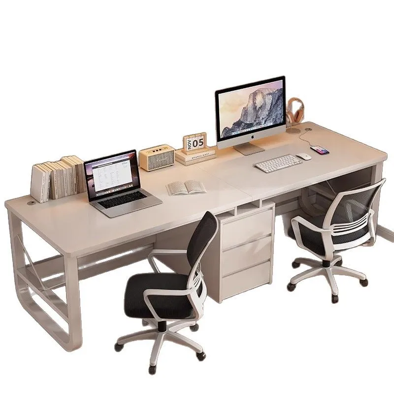 Double computer desk, desktop home long desk, bedroom side by side, e-sports table, simple desk, student writing table