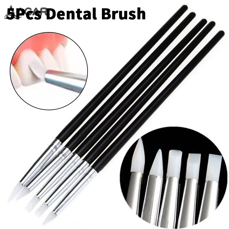 

5Pcs Dental Resin Shaping Brush Pens Silicone Nails Art Brushes Various Size Dentistry Composite Cement Porcelain Teeth