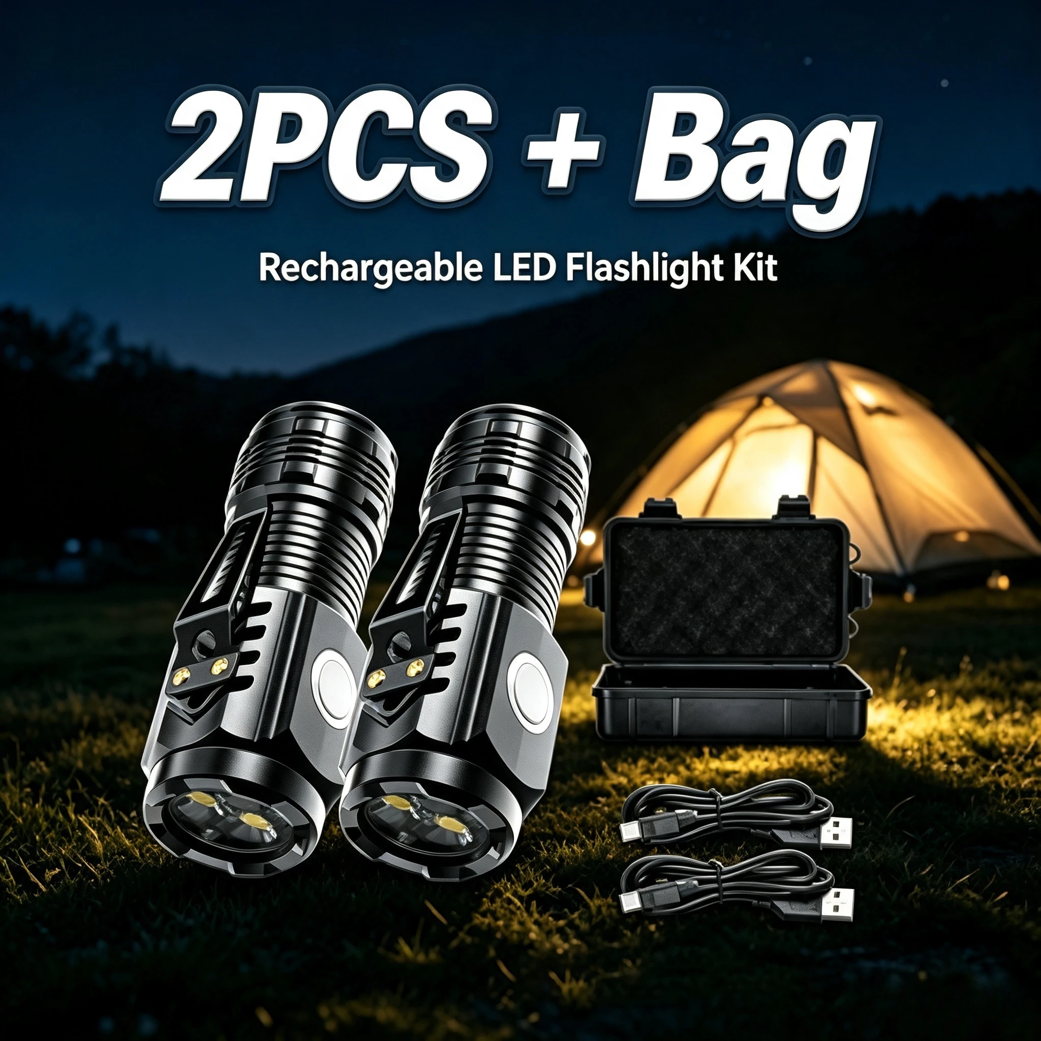 1-2PCS Portable Mini 3 LED Handheld Flashlight Powerful Fingertip Torch Outdoor Waterproof Hiking Camping Flash Light with Clip