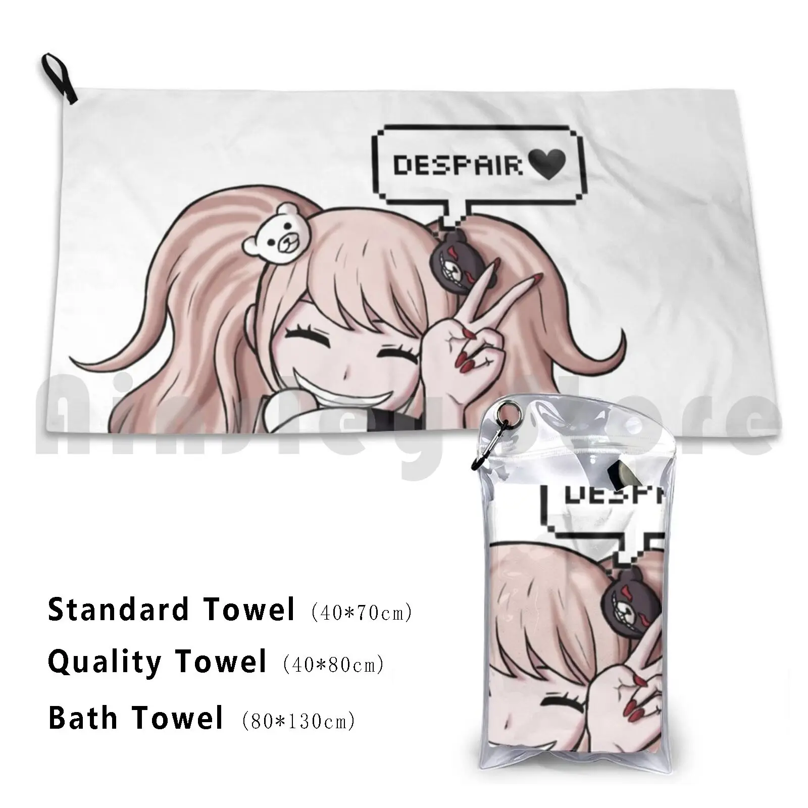 

Junko Enoshima Bath Towel Beach Cushion Junko Enoshima Junko Danganronpa Monokuma Anime Anime Girl