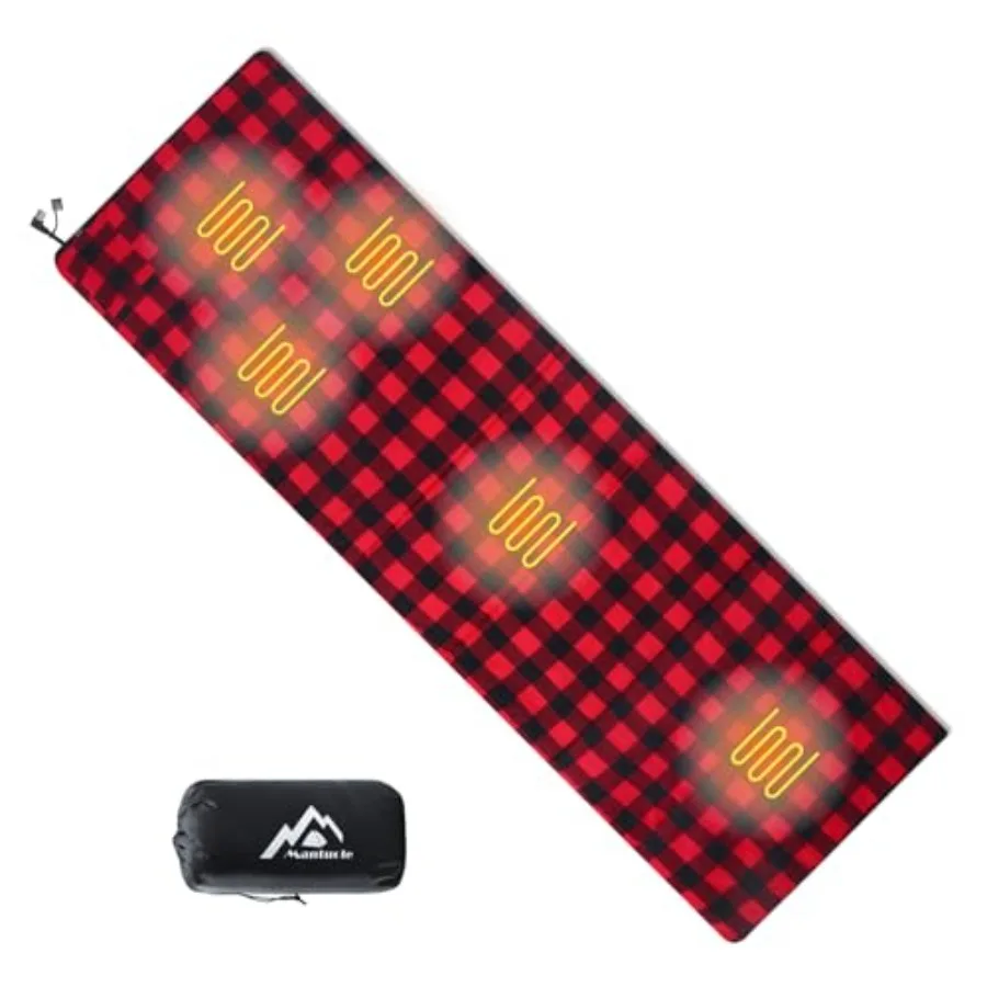 

Heated Sleeping Bag pad Operated by 5V/2A USB Power Supply Battery NOT Included . Black and