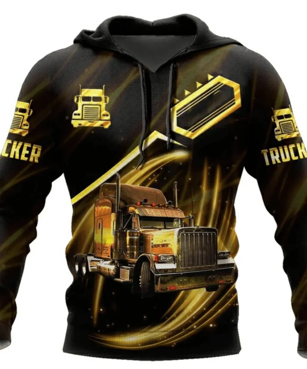 

Autumn Men's 3D Printed Pullover Heavy Truck Pattern Men's Hoodie Racing Men's Apparel Fashion Sweatshirt Casual Oversized Top
