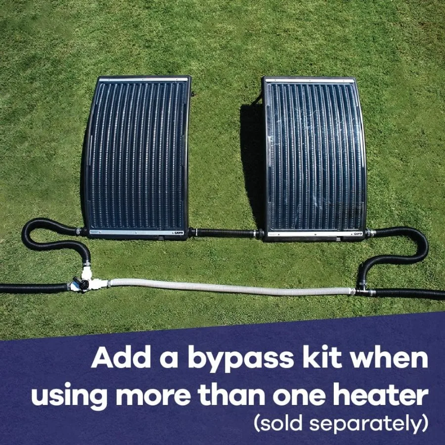 4721-BB SolarPRO Curve Solar Pool Heater for Intex Bestway Above-Ground and Inground Pools Black Includes Intex Adapters 2 Hose