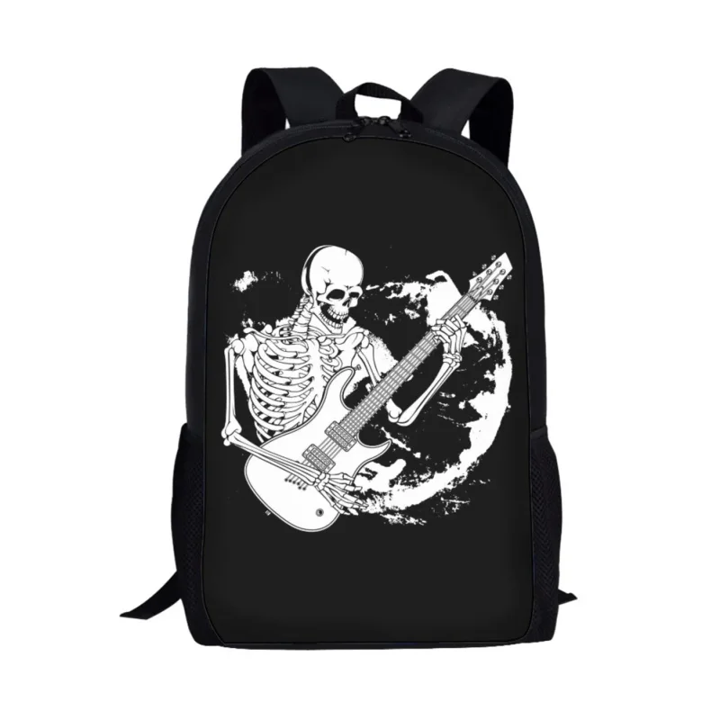 Zaino con Design teschio nero borsa da scuola per bambini ragazze ragazzi moda studenti Bookbag adolescente zaino Casual quotidiano zaini da viaggio