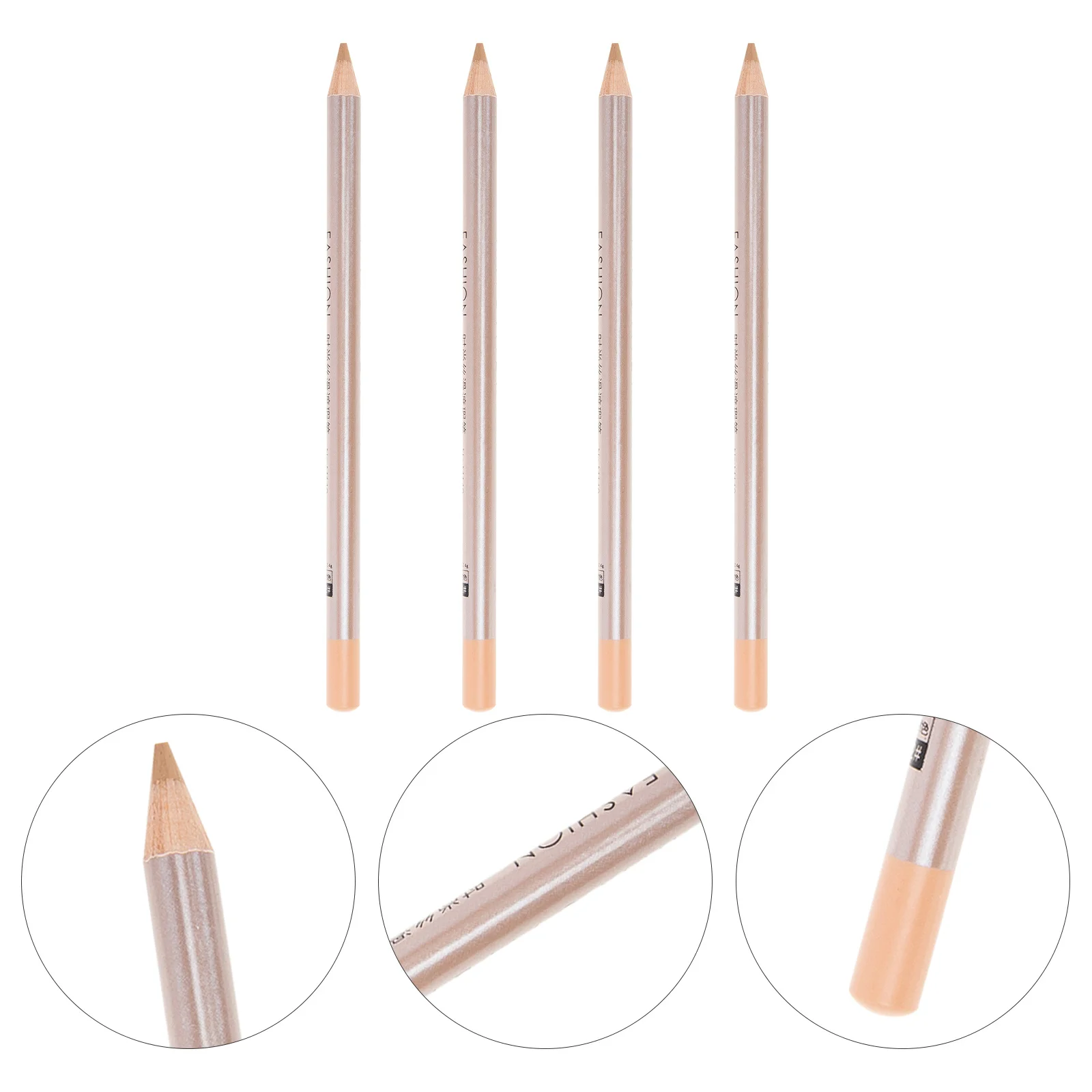 

4Pcs Concealer Pen Wooden Makeup Concealer Pencils for Circle Coverage Portable Pencil for DIY Fresh Look
