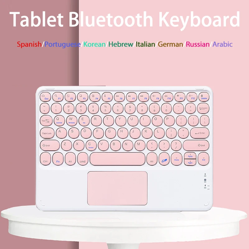 

10 inch Bluetooth Keyboard Spanish Portuguese Korean Hebrew Italian German Russian Arabic Wireless Tablet Keyboard Magnetic