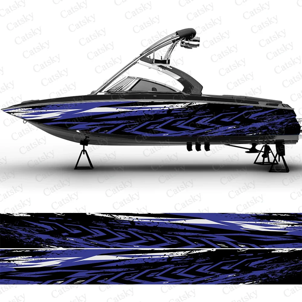 Irregular abstract stripes Boat wrap sticker vinyl pontoon deck boat fishing decal design uniform vector abstract sticker print