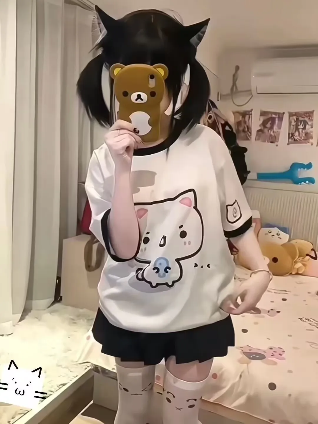 달콤한 일본 스타일 슬리브리스 티셔츠 여성용 루즈핏 라운드넥 체조복 스타일 캐주얼 출퇴근 패션 탑