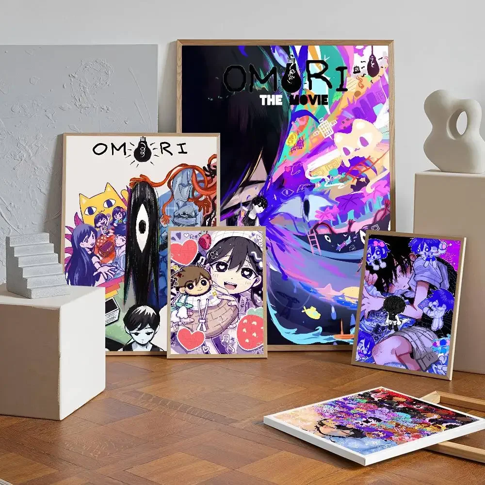 Classic Hot Horror Video Game Omori  Poster Self-adhesive Wall Mural Art Waterproof Sticker For Bar Room Decor High Quality
