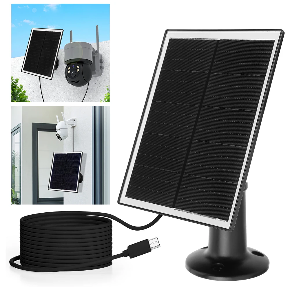 6W 5V Shingled Solar Panel 24% Efficiency Solar Cell Panel Micro USB & USB-C Port IP65 Waterproof for Phone iPad Outdoor Use