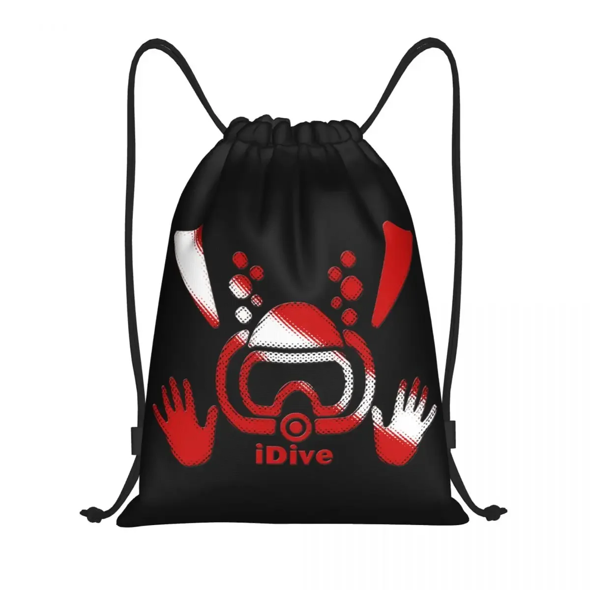 

Custom IDive Dive Flag Scuba Diving Drawstring Bag Women Men Lightweight Diver Sports Gym Storage Backpack