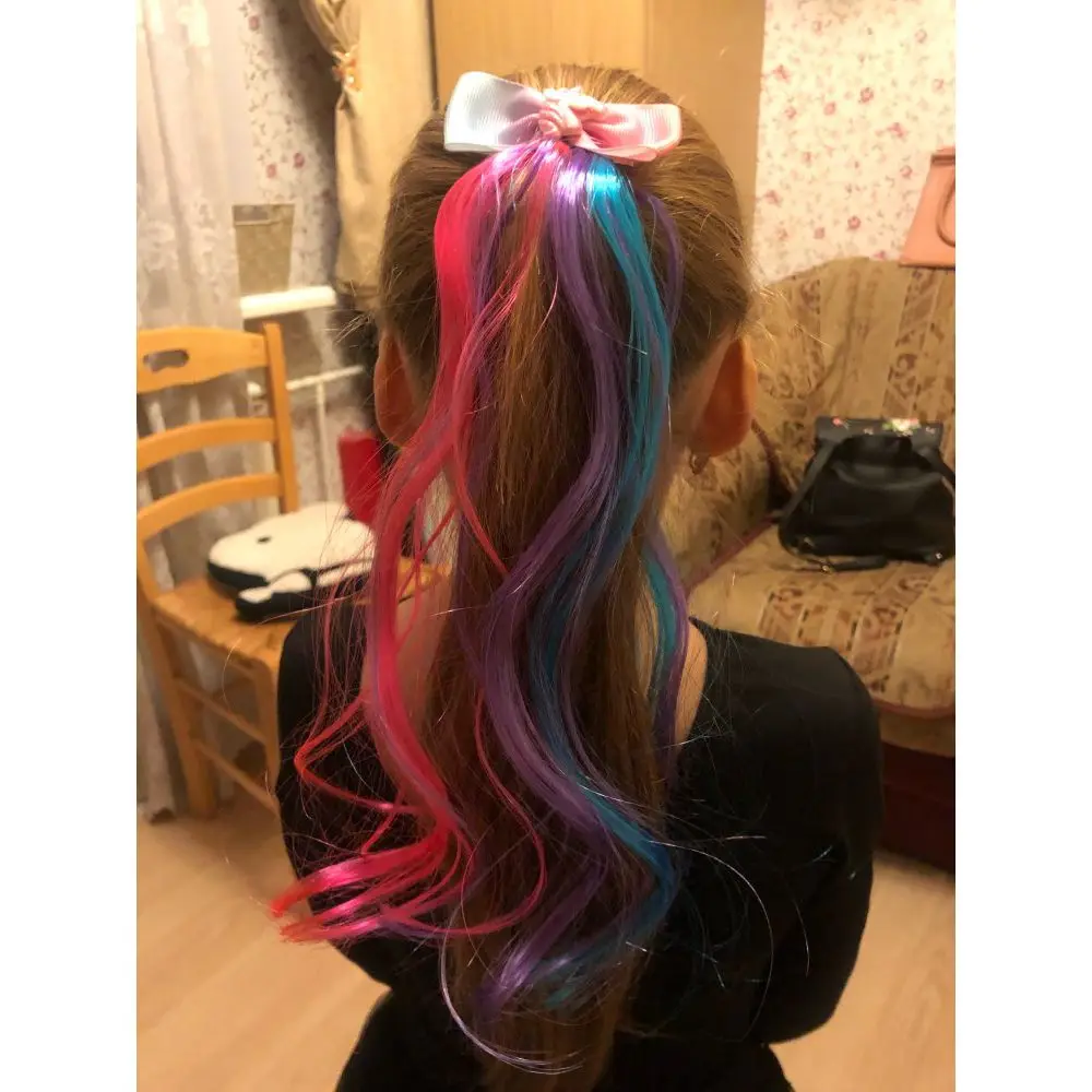 女の子のための色とりどりのかつら,輪ゴム,女の子のためのファッショナブルなヘアアクセサリー