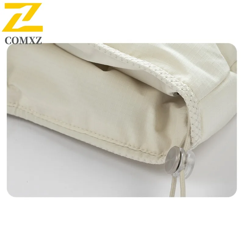 COMXZ Graphene Men Down Jacket Hooded Outdoor Adventure Lightweight Puffer Jacket Fashion Cycling Cold Protection Winter Garment