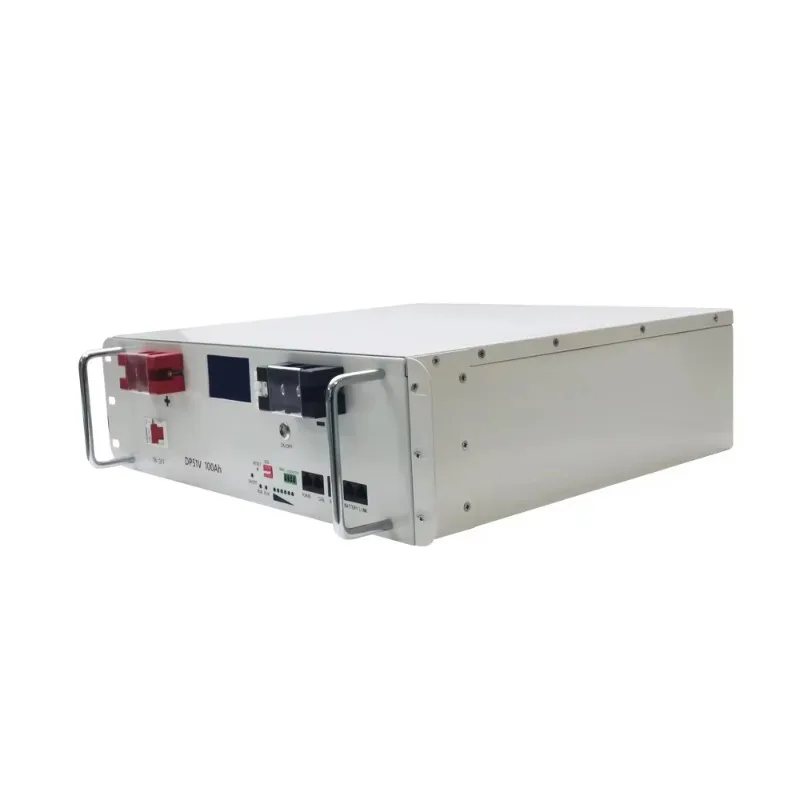 Akumulator Lifepo4 48V 51.2V do montażu w szafie rack, z wyświetlaczem LCD, BMS i CAN, do przenośnych stacji zasilania - opcje 100Ah 200Ah 300Ah