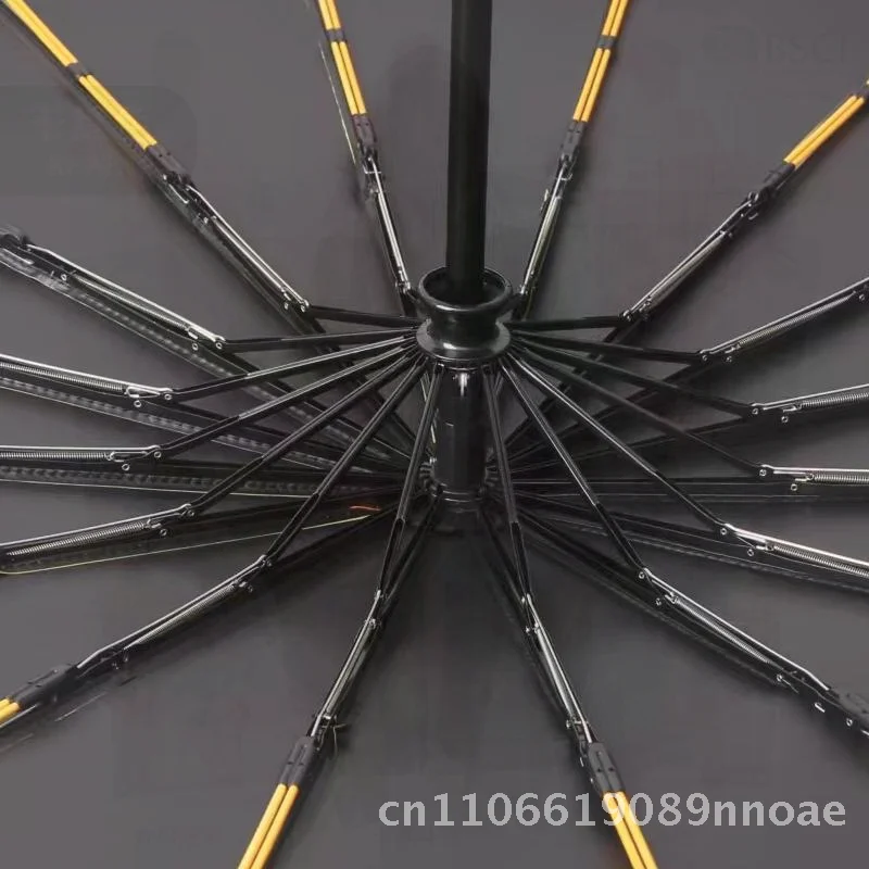 

32-Bone Full-Automatic Umbrella Black Rubber Sunshade Rain Umbrella Dual-Purpose Men's Business Folding UV Protection