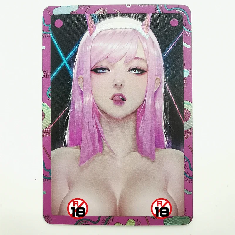 1 Pçs/set Sexy Anime Girl Cartões DARLING in The FRANXX Zero Two Jogo Coleção Cartões Aniversário Presente de Natal Brinquedos