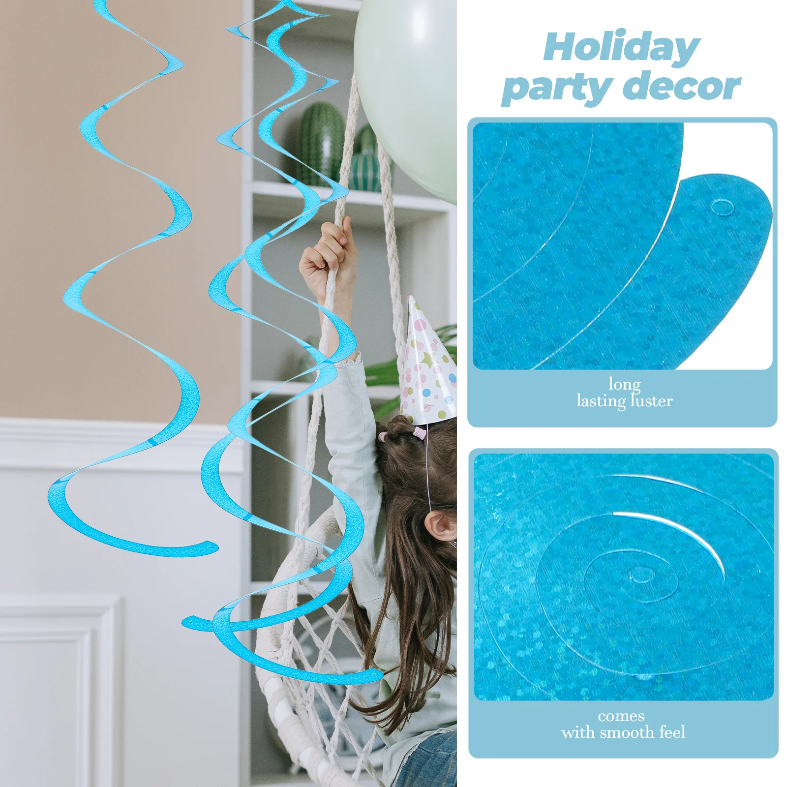 

30pcs Spiral Plastic Ornament Curling Party Hanging Strips Wedding Christmas Halloween Graduation Festival Ceiling Decoration