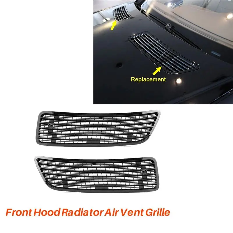 Reliable-1Pair Car Hood Upper Vent Grille Trim Cover Glossy Black For Mercedes Benz W221 W251 2007-2013 A2218800205 A2218800305