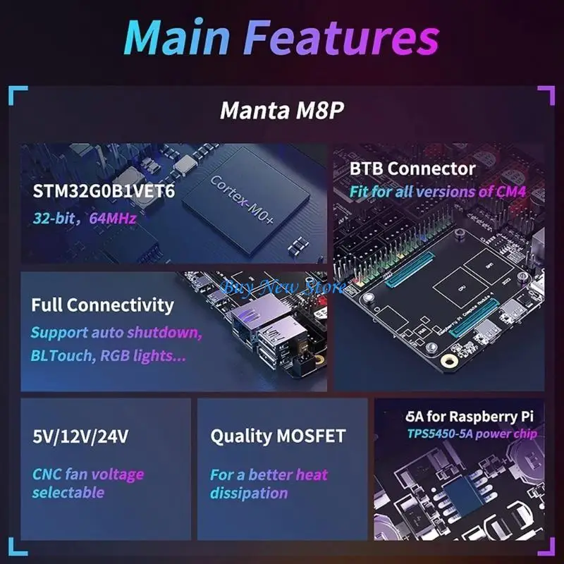 

20CE Manta M8P V1.1 32Bit Control Board Suitable for CB1 Printer Motherboards