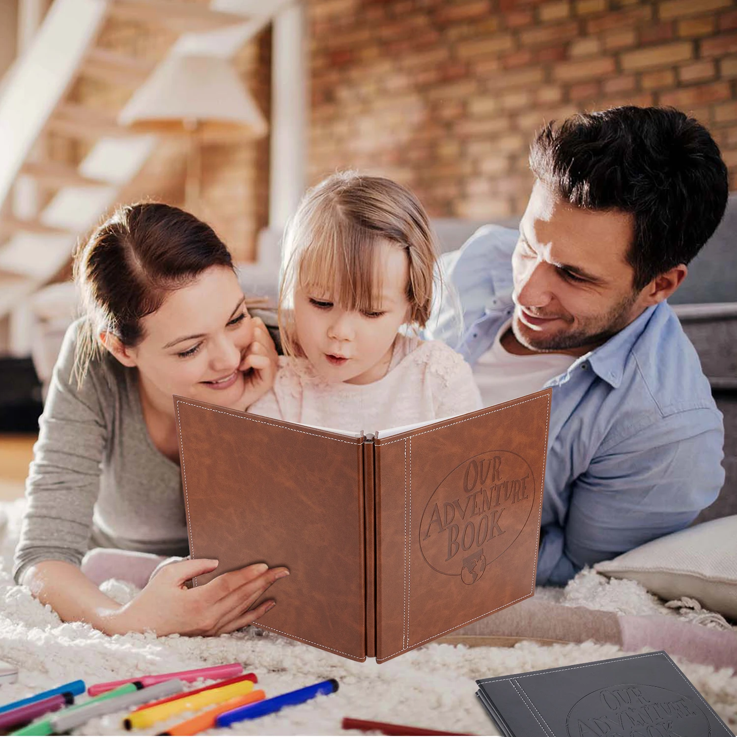 Our Adventure Book DIY Photo Album Handmade Retro PU Leather Photo Sticker Scrapbook Anniversary Wedding Memory Valentines Gift