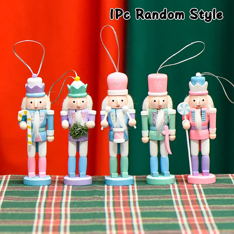 1Pc 13CM Cute Nutcracker Puppet Ornaments Christmas Tree Pendant Decor Walnuts Soldier Band Miniatures Crafts Xmas New Year Gift