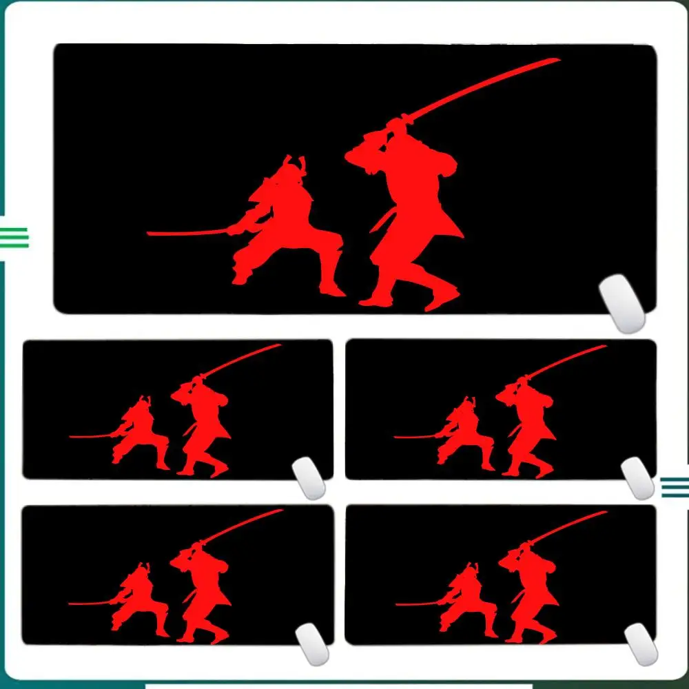 

Японский самурай, черно-белый коврик для мыши, геймерские компьютерные аксессуары, коврик для клавиатуры, коврик для мыши, игровой аксессуар для ноутбука, стола