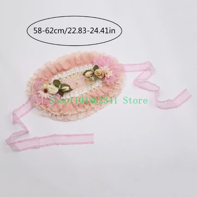 5ASD TEAS PARTY HAT Sun Hat Victorian Bonnet Lace Fasinatori per donne vittoriane Headdres