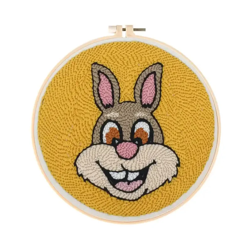 

Fashion Cartoon Rabbit Pock Embroider Kit Handmade Needle Wool Threads Punch Kit For DIY Beginner Women Kids Children Gift