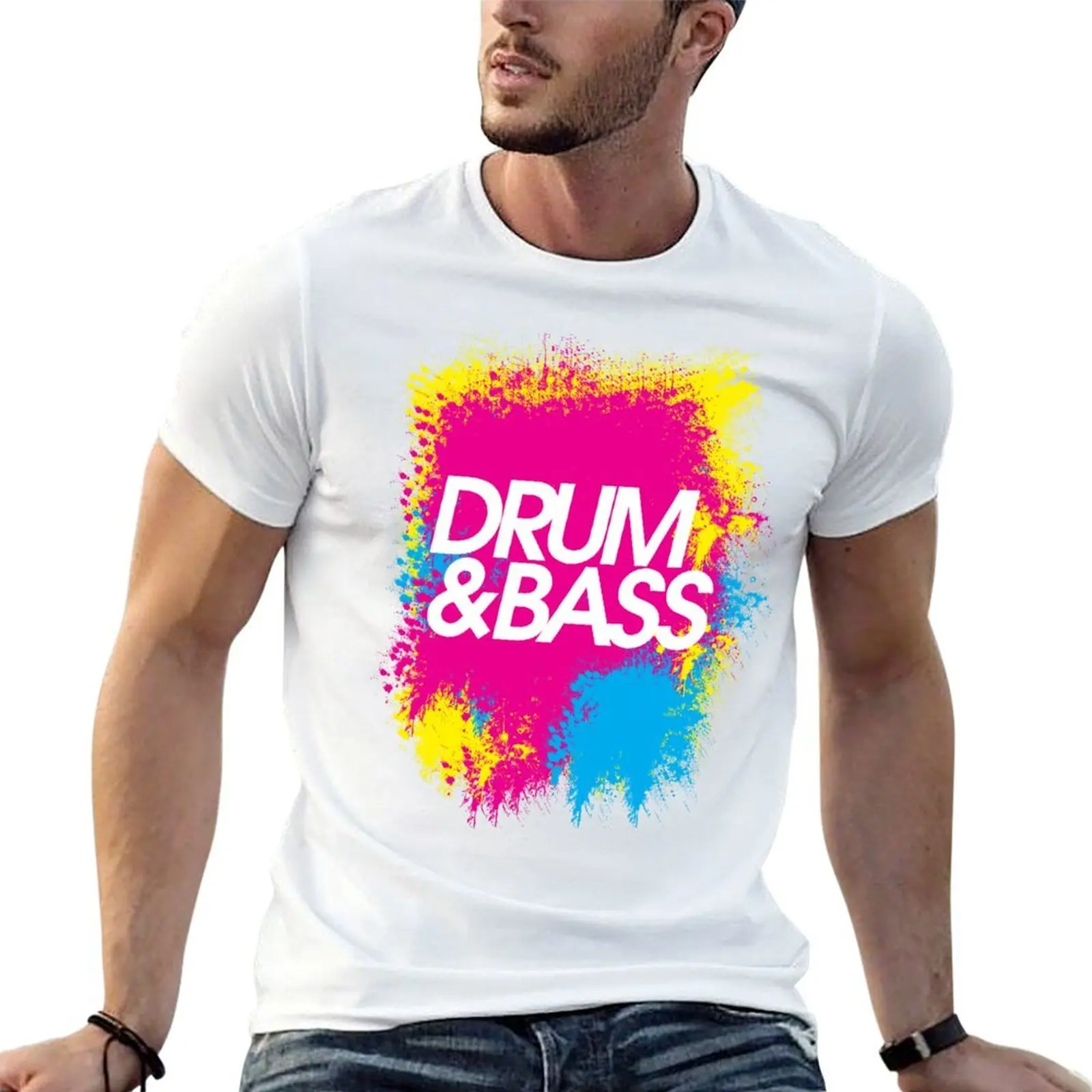 

Drum & Bass (splash) T-Shirt men t shirt cotton 100% man t shirts for men casual T-Shirt