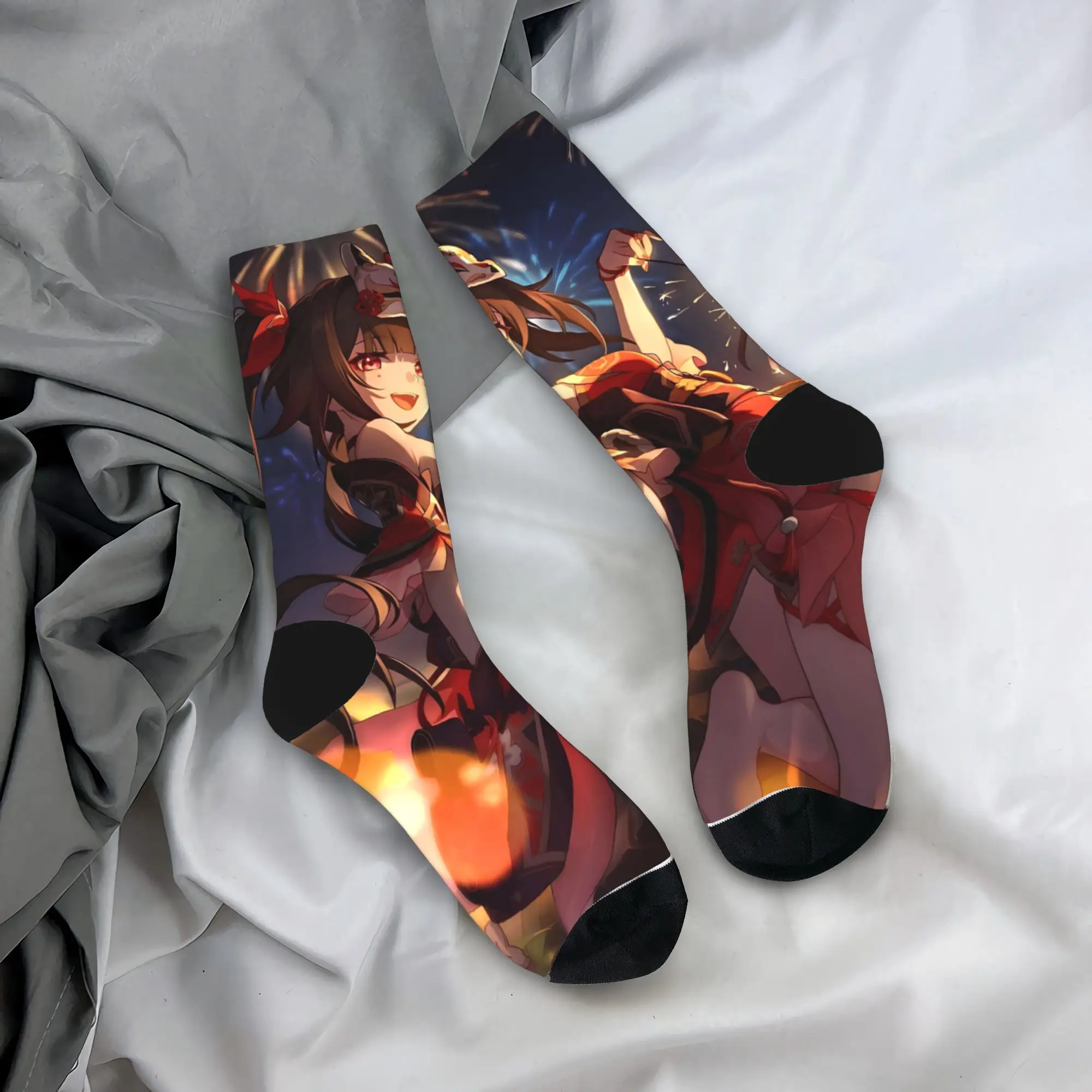 Game Stars Rails Socks Honkai Gothic Stockings Men's Breathable Outdoor Sports Socks Autumn Custom Anti Skid Socks