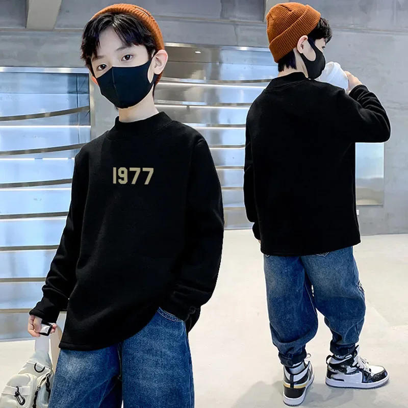 

Рубашка с длинными рукавами Thermal Tech для больших мальчиков, детская двусторонняя начесная флисовая рубашка с половиной шеи, базовый слой, теплые рубашки, топы, возраст 5–16 лет