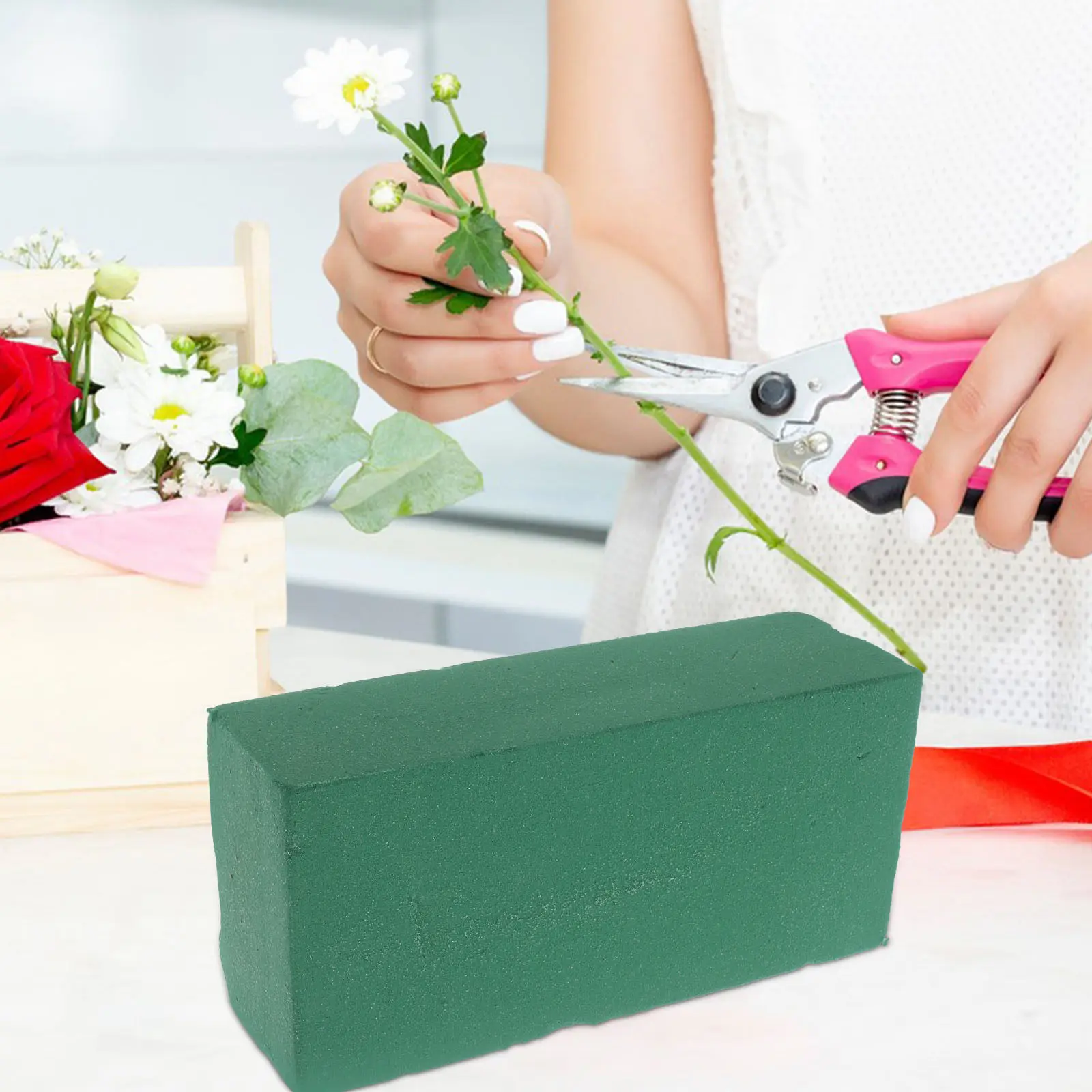 

10Pcs Flower Arrangement Mud Rectangular Absorbent Floral Base Strong Water Retention for Fresh Flower Holding