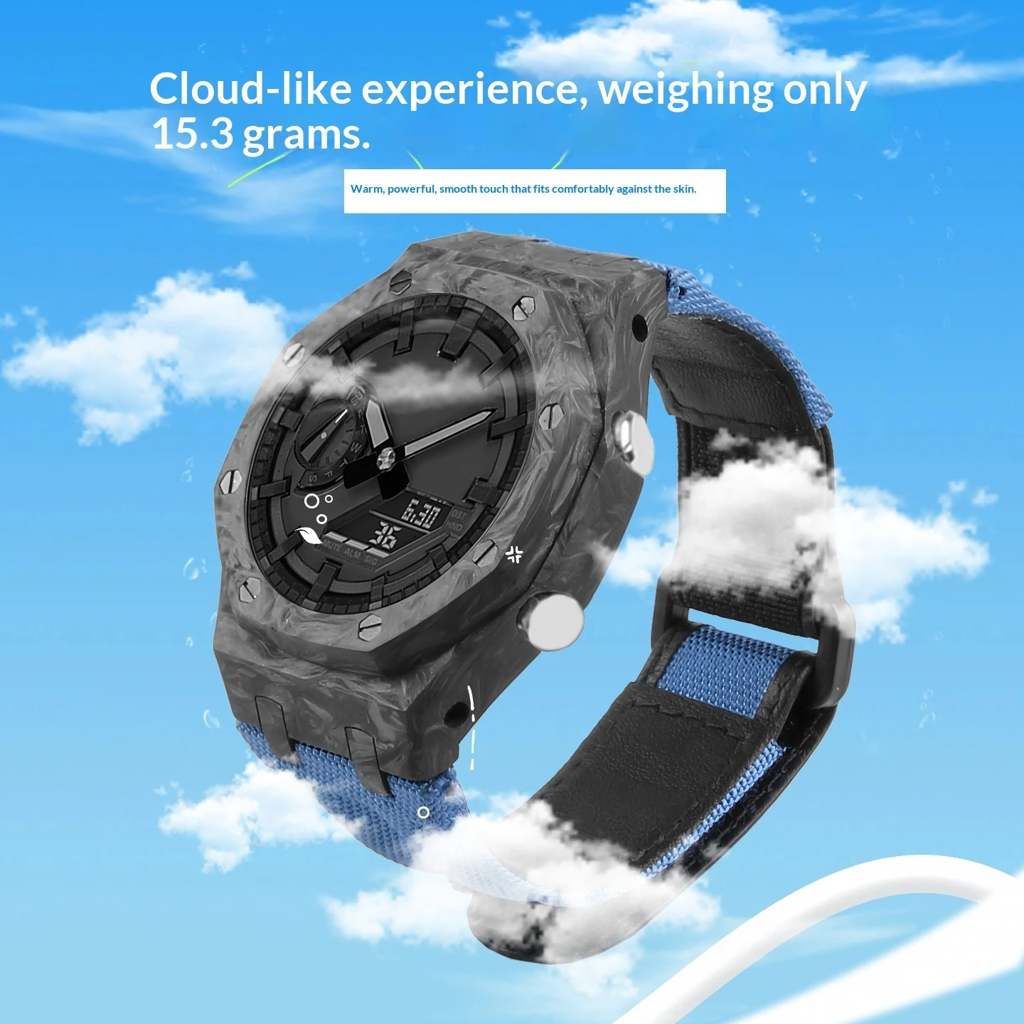 GA2100 Carbon Fiber Mod Kit For Casio GA-2100 2110 GM2100 GBM2100 Nylon Strap Carbon Watch Case CasiOak Replacement Band Men