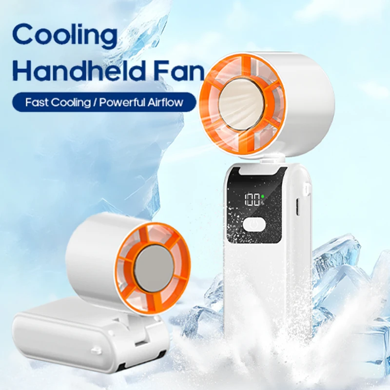 

Hanging Cooling Handheld High-speed Fan Mini Folding Fan Rechargeable 100 Speed Infinitely Adjustable Turbo Fan Portable Outdoor