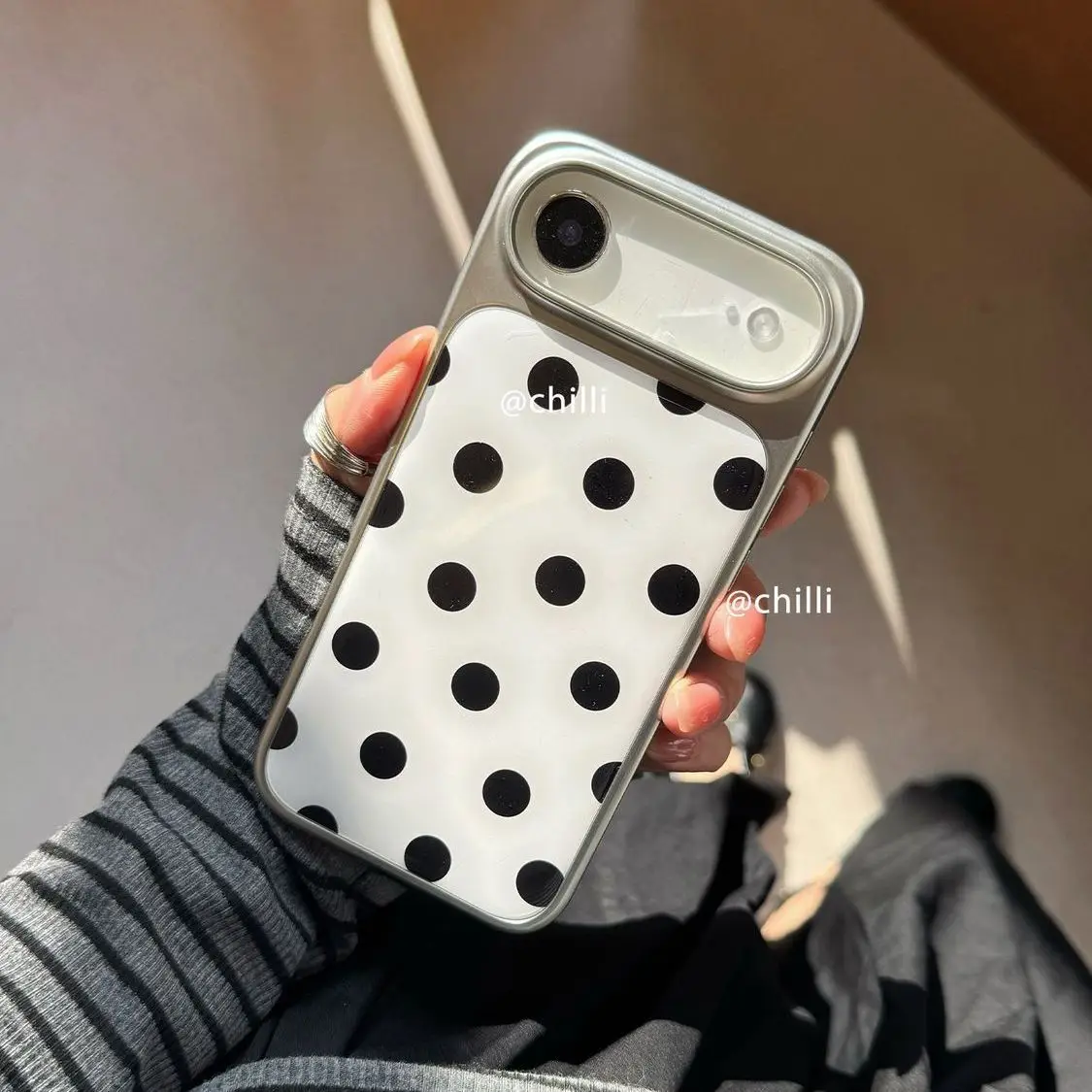 Coque de téléphone de luxe à pointe ondulée, mode coréenne Ins, bordure argentée, pour IPhone 17 16 15 13 11 PRO MAX AIR PLUS, moulage en résine Y2K