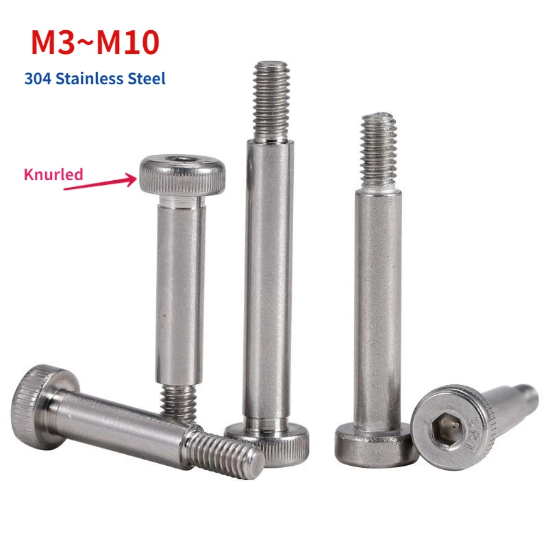 M3 M4 M5 M6 M8 M10 304 Stainless Steel Knurled Hexagonal Roller Bearing Profile Shoulder Screw Bolt