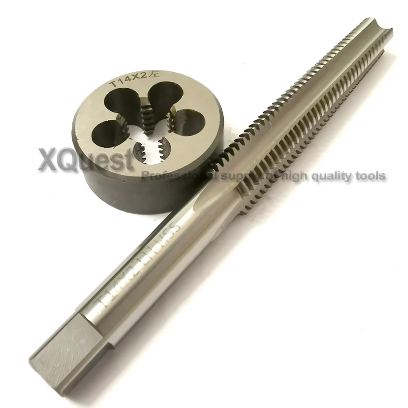 2PCS tr14 Right Hand Trapezoidal thread tap and Die set tr14x2 tr14x3 LH screw Left hand taps Round dies T14 T14x2 t14x3