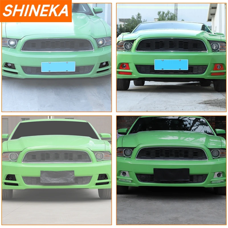 SHINEKA Car Front Fog Light Lamp Decoration Cover for Ford Mustang 2010 2011 2012 2013 2014 Foglamp Exterior Accessories