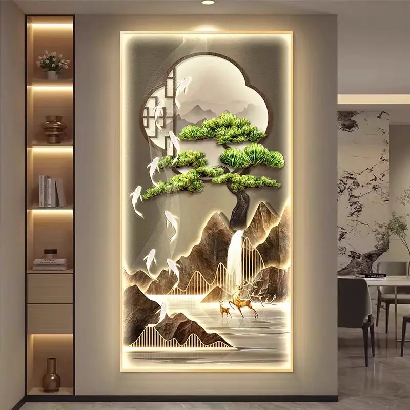 Welcome Guest Song Entrance LED Decorative Painting Home Decoration Living Room Bedroom Sofa Corridor Staircase Mural Light
