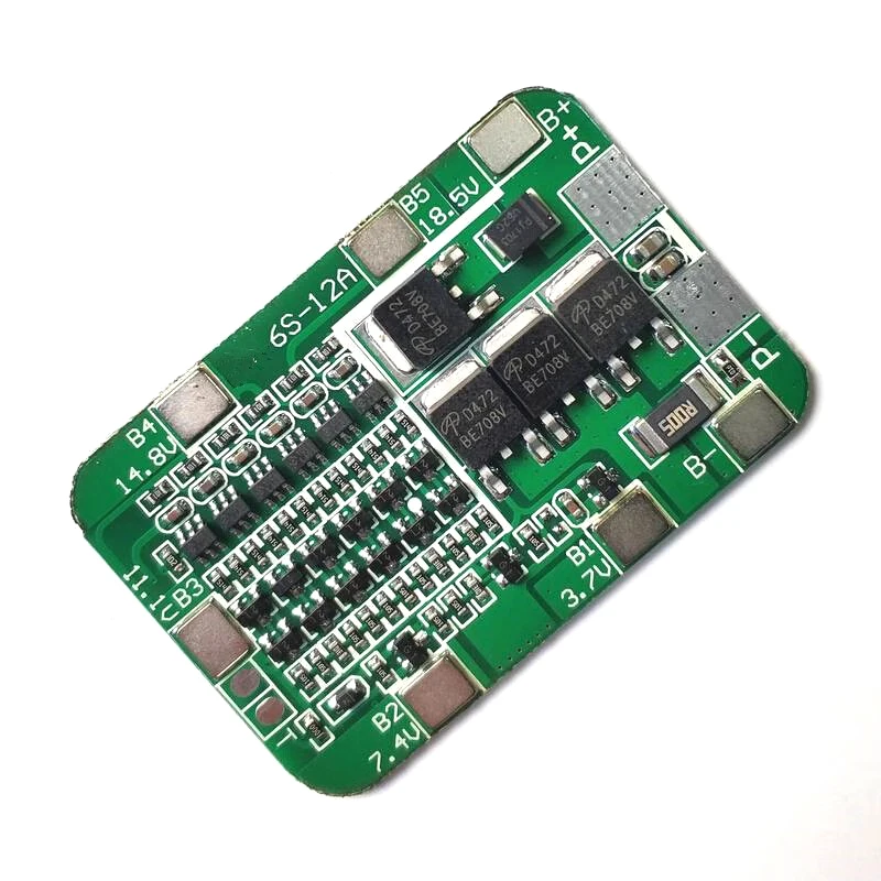 6S 15A 24V PCB BMS Protection Board For 6 Pack 18650 Li-ion Lithium Battery Cell Module