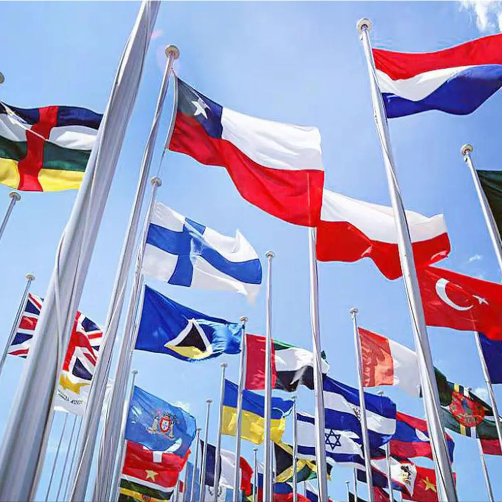 National Flags Global Flag 90x150cm Polyester 100D Double Penetration with Brass Grommets Flag Banner Outdoor Indoor Decoration