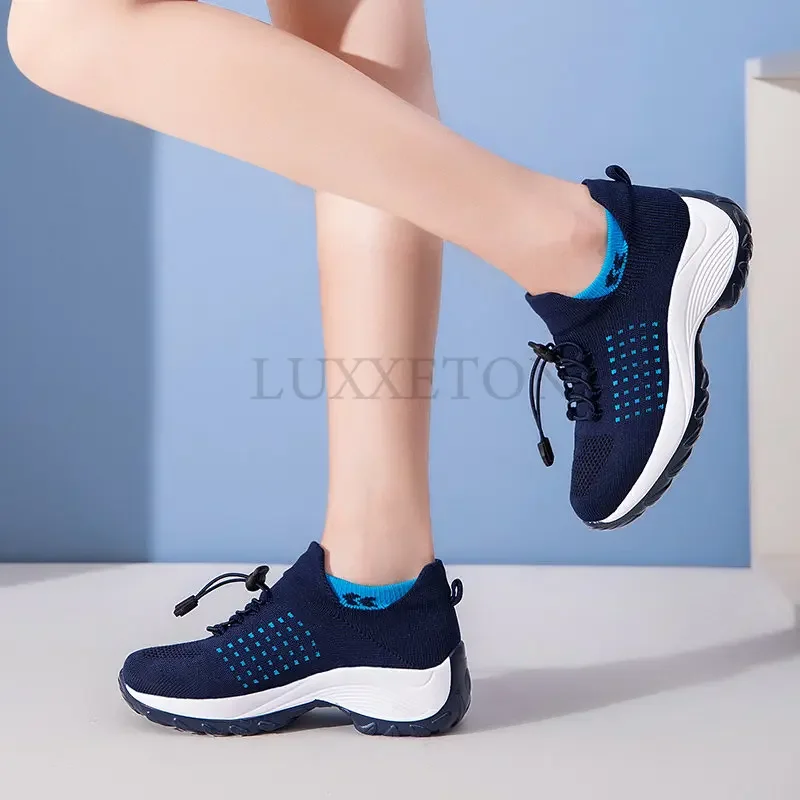 Women Shoes High Quality Casual Mesh Sneakers Women Sport Plus Size Socks Shoes  Lightweight Sneaker Footwear Basket Shoes Women