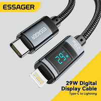 Essager USB Type C Cable for iPhone14 13 12 11 Pro Max PD 29W Fast Charging Wire for iPhone Charger Cable Digital Display Cable