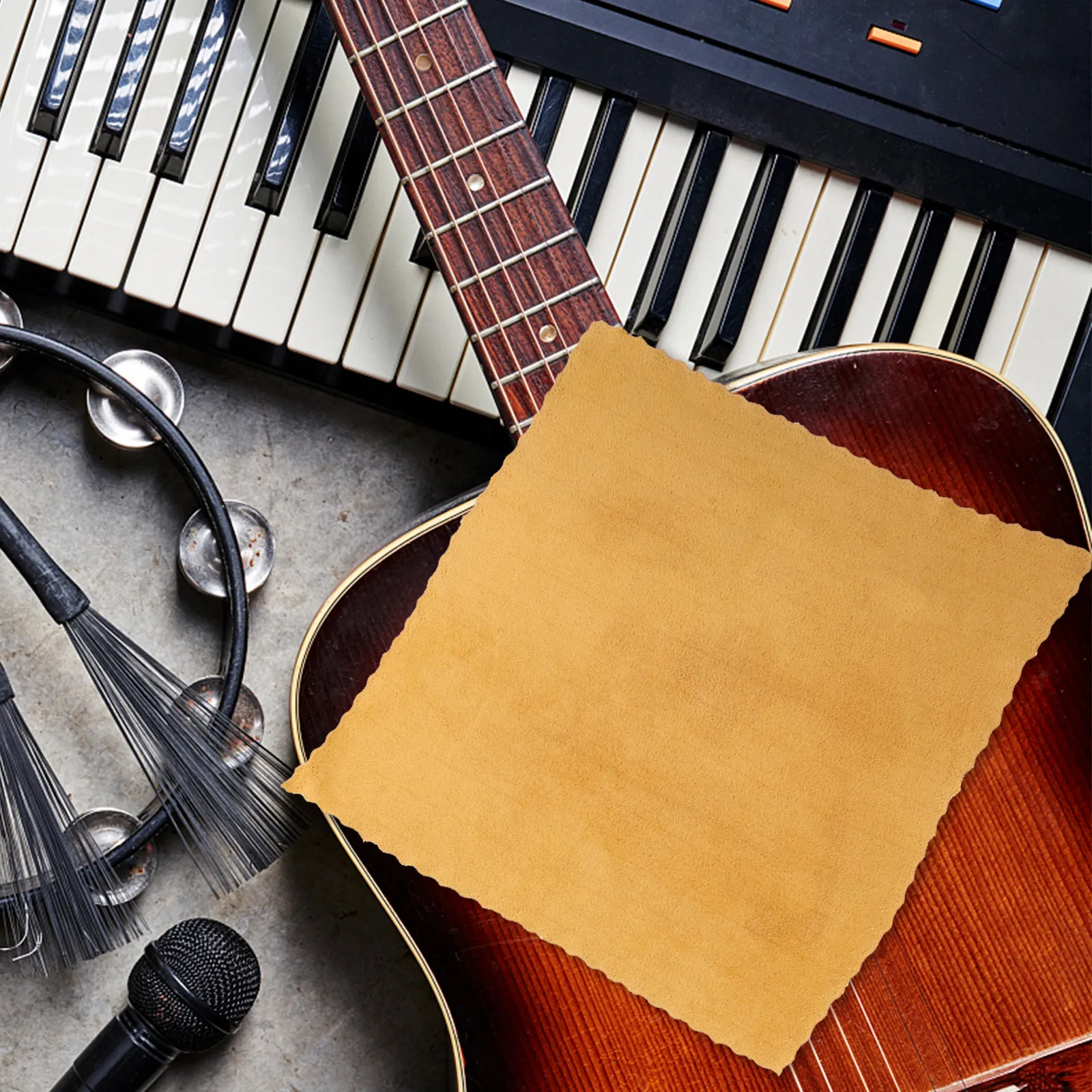 7Pcs Reusable Colorful Cotton Cleaning Cloth Scratch-Resistant Soft Wipe for Guitar Violin Bass Piano Instrument Surface Care