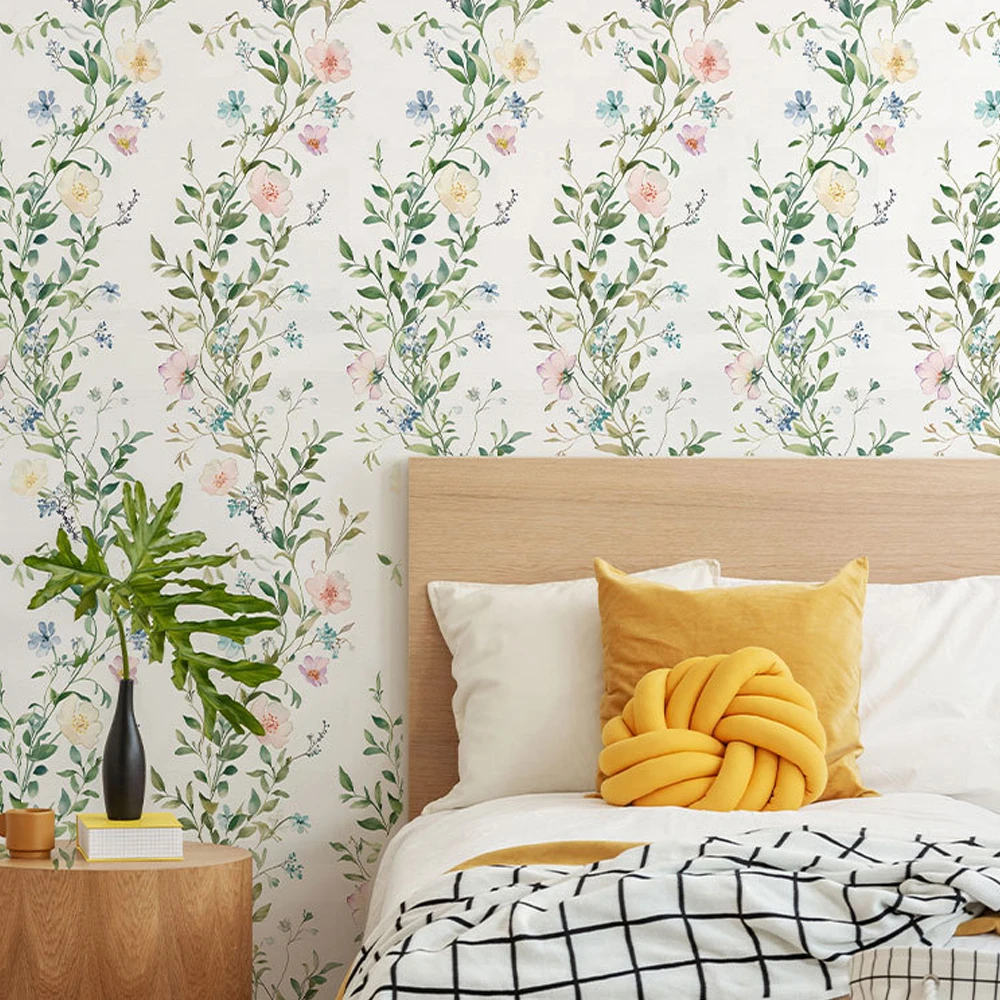 Tropical Rainforest Floral Wallpaper Peel and Stick Vinyl Waterproof Wall Decoration Leaves Removable Cabinet Sticker