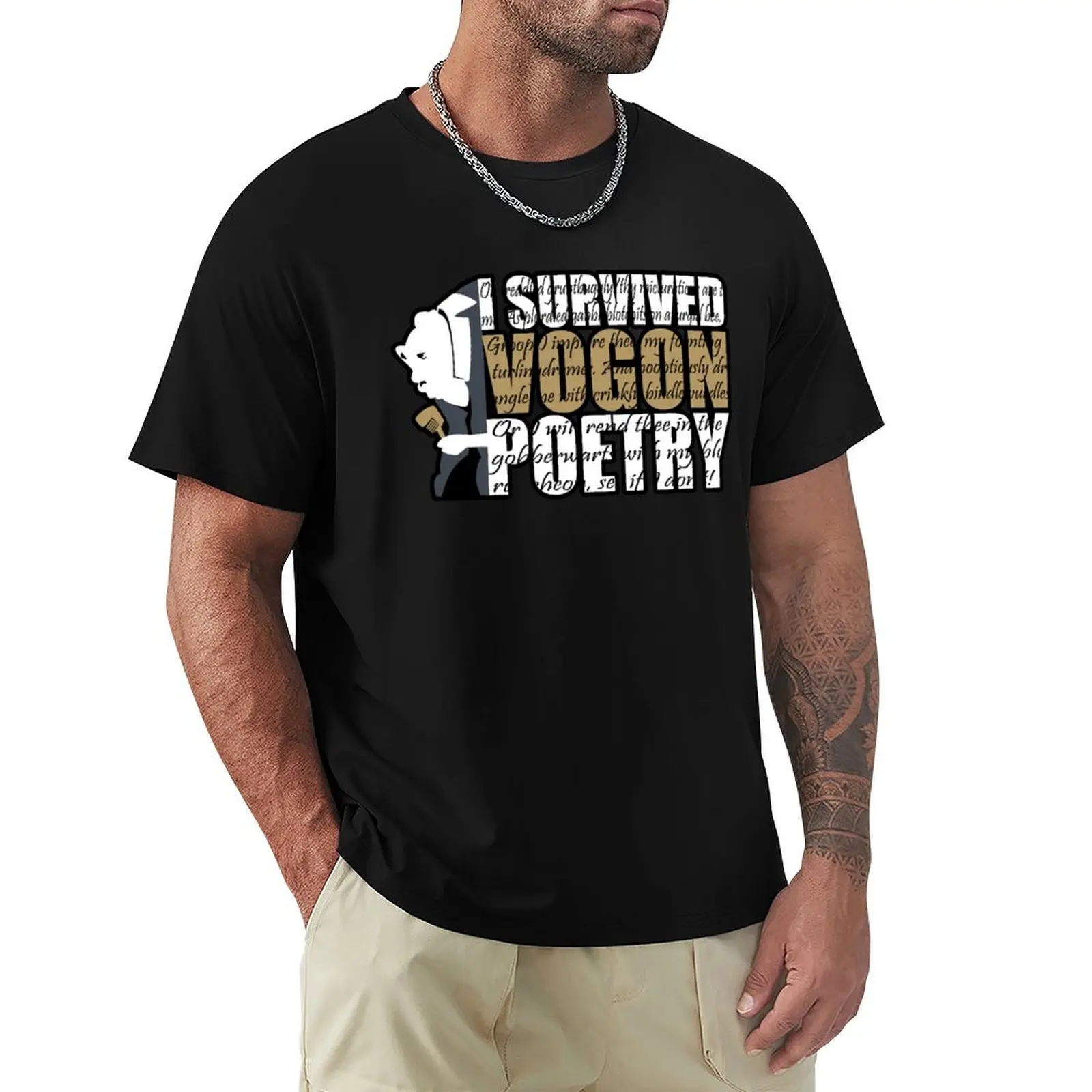 

I survived Vogon poetry T-Shirt affliction shirts topping vintage graphic tee Luxury man outfits for men