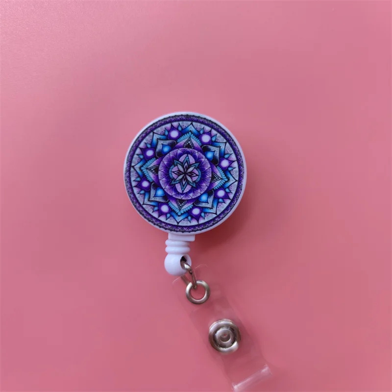 Mandala Ausziehbarer Kartenhalter mit Schnalle für Damen, Geschäfts-Ausweisklammer, Kartenhalter für Mädchen, Ärzte, Krankenschwestern, Ausweishalter – Detail 29