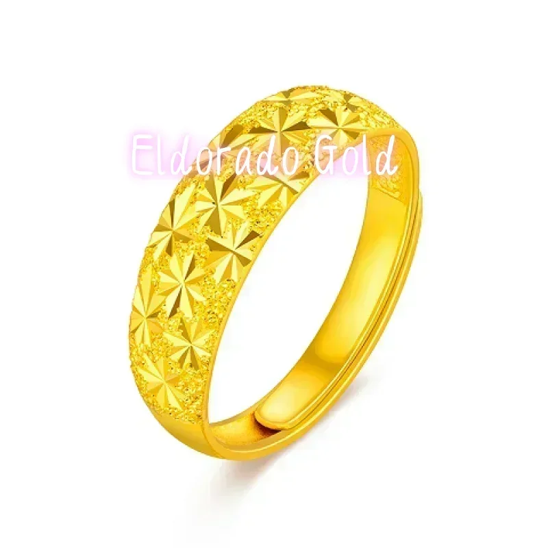 

Eldorado Gold Pure 999 real gold ring full of stars 24K couple models for men and women about 5 grams dragon and phoenix agate
