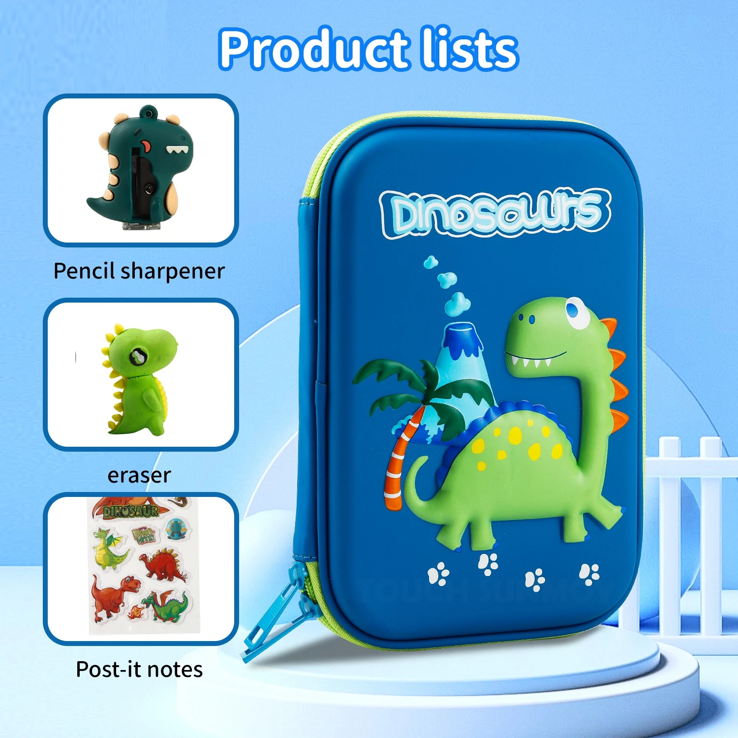 Imagem -03 - Eva Grande Capacidade Stationary Conjunto para Crianças Dinossauro Lápis Unicórnio Case Menino Menina Material Escolar Presente de Volta à Escola 3d