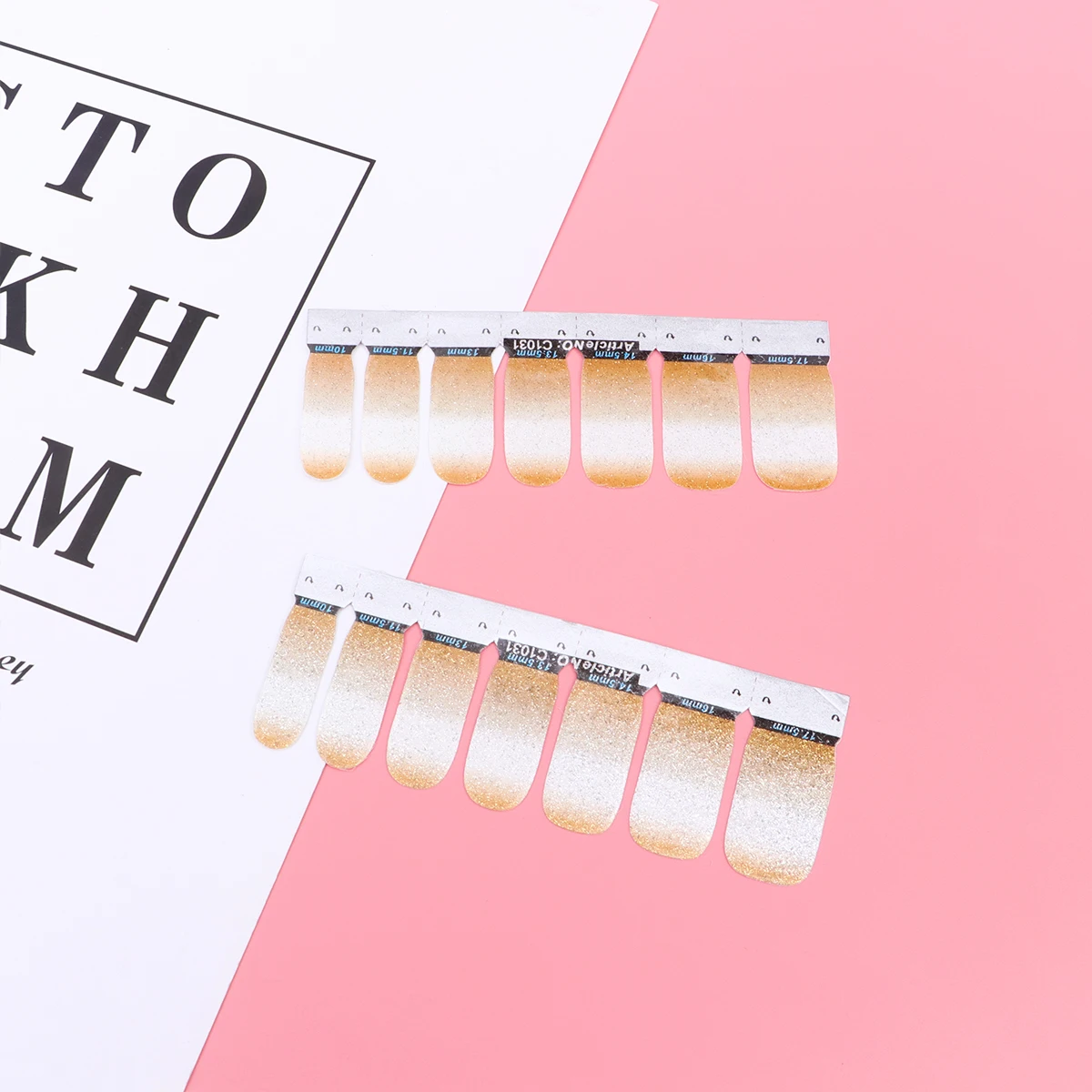 

3 Sheets Glitter Nail Art Sticker Shiny Nail Tip Decal DIY Manicure Decoration for Christmas Halloween Holiday